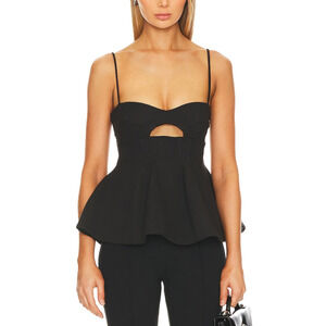 Studio Amelia 'Celestial' Black Cotton Shaped Bustier Top Size 4